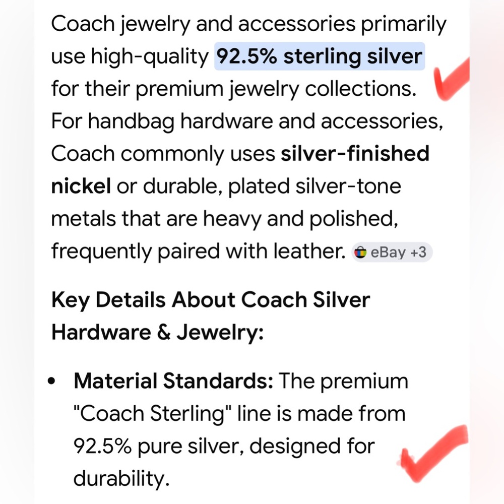 Coach Necklace in Silver - Picture 3 of 3